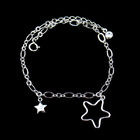 Stars Shape Plain Silver Bracelet Silver Hollow Shining Special Gift Design