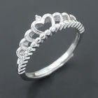 Real Cubic Zirconia Eternity Ring / Korean Design Style V Shape Rings