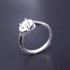 Adjustable Silver Plated Cubic Zirconia Ring AAA Cubic Zircon For Women