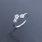 Adjustable Silver Plated Cubic Zirconia Ring AAA Cubic Zircon For Women