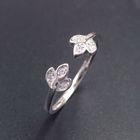 Artistic Cross Shape Sterling Silver Cubic Zirconia Solitaire Ring 925 For Wedding