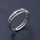 Round Big Cubic Zirconia Rings / Thinner Pure 925 Sterling Silver Solitaire Ring