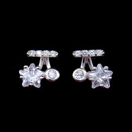 Customized Size 925 Silver Earrings With AAA Grade Cubic Zirconia