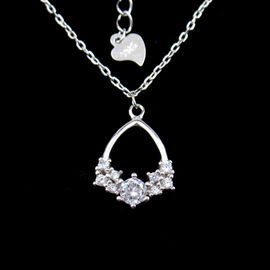 Beautiful AAA Silver Cubic Zirconia Necklace For Woman Cross Shape